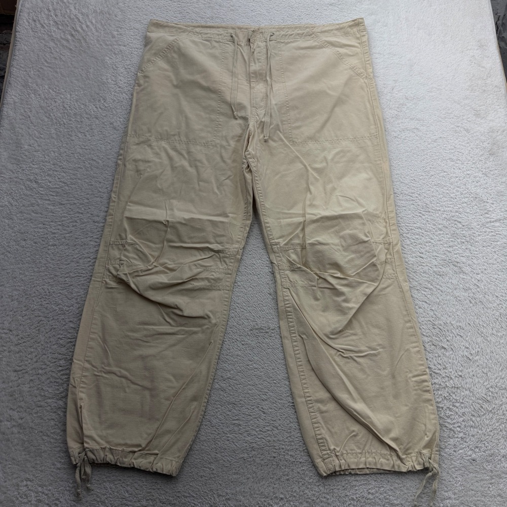 Levis SilverTab Mens Tan Ripstop Cargo Pants Relaxed Baggy Drawstring L x 32